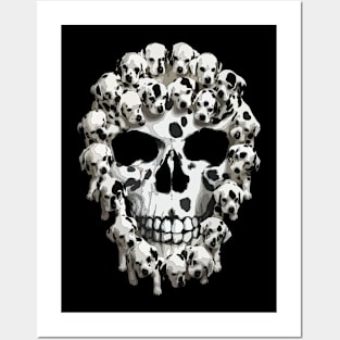 Dalmatian Dog Skull Puppy Skeleton Design Posters and Art